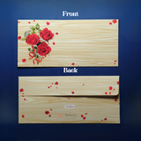 Premium Wooden Texture Floral Money Envelopes for Wedding Shagun & Cash Gifting | Pack of 25
