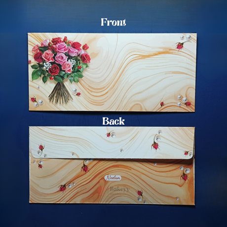 Premium Wooden Texture Floral Money Envelopes for Wedding Shagun & Cash Gifting | Pack of 25