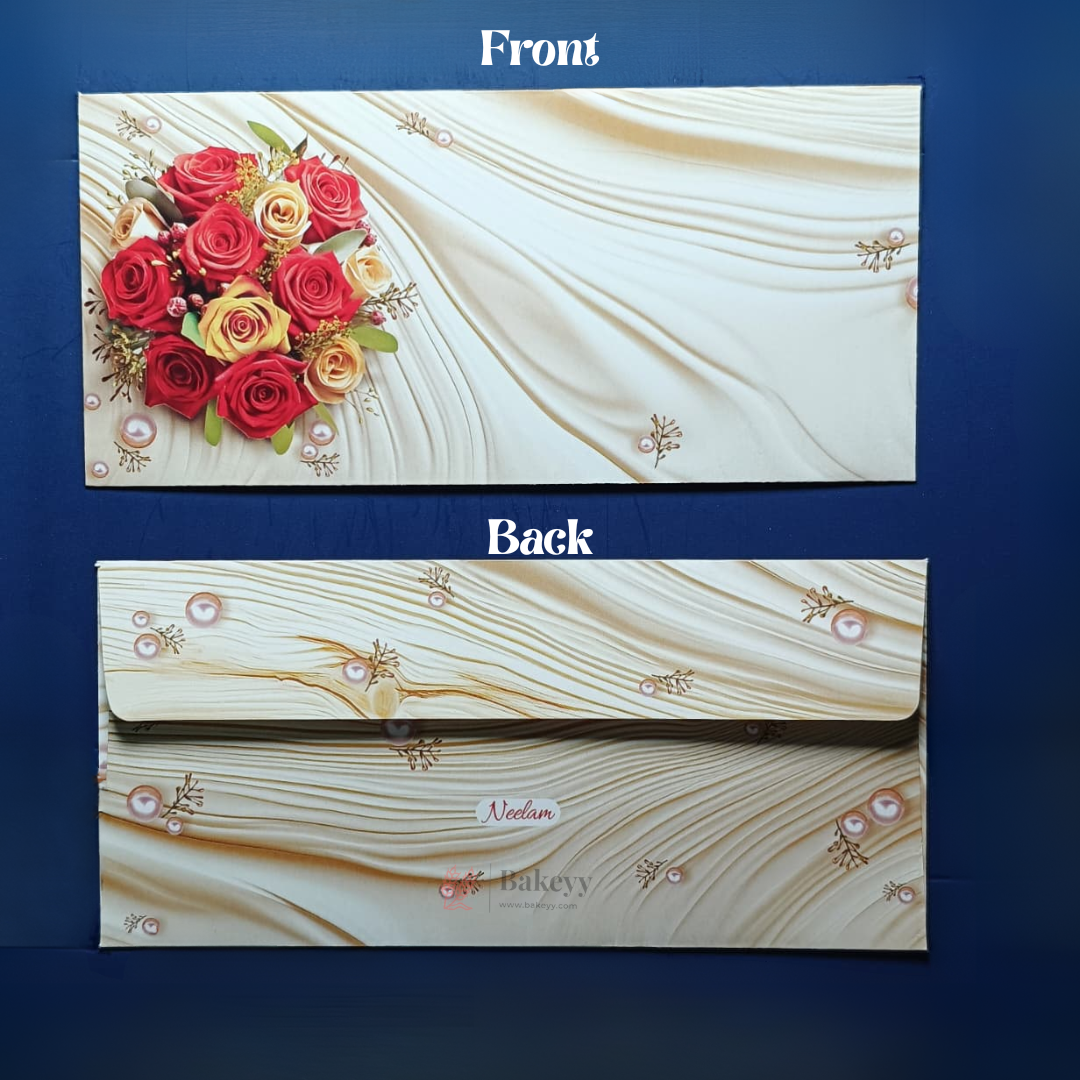 Premium Wooden Texture Floral Money Envelopes for Wedding Shagun & Cash Gifting | Pack of 25