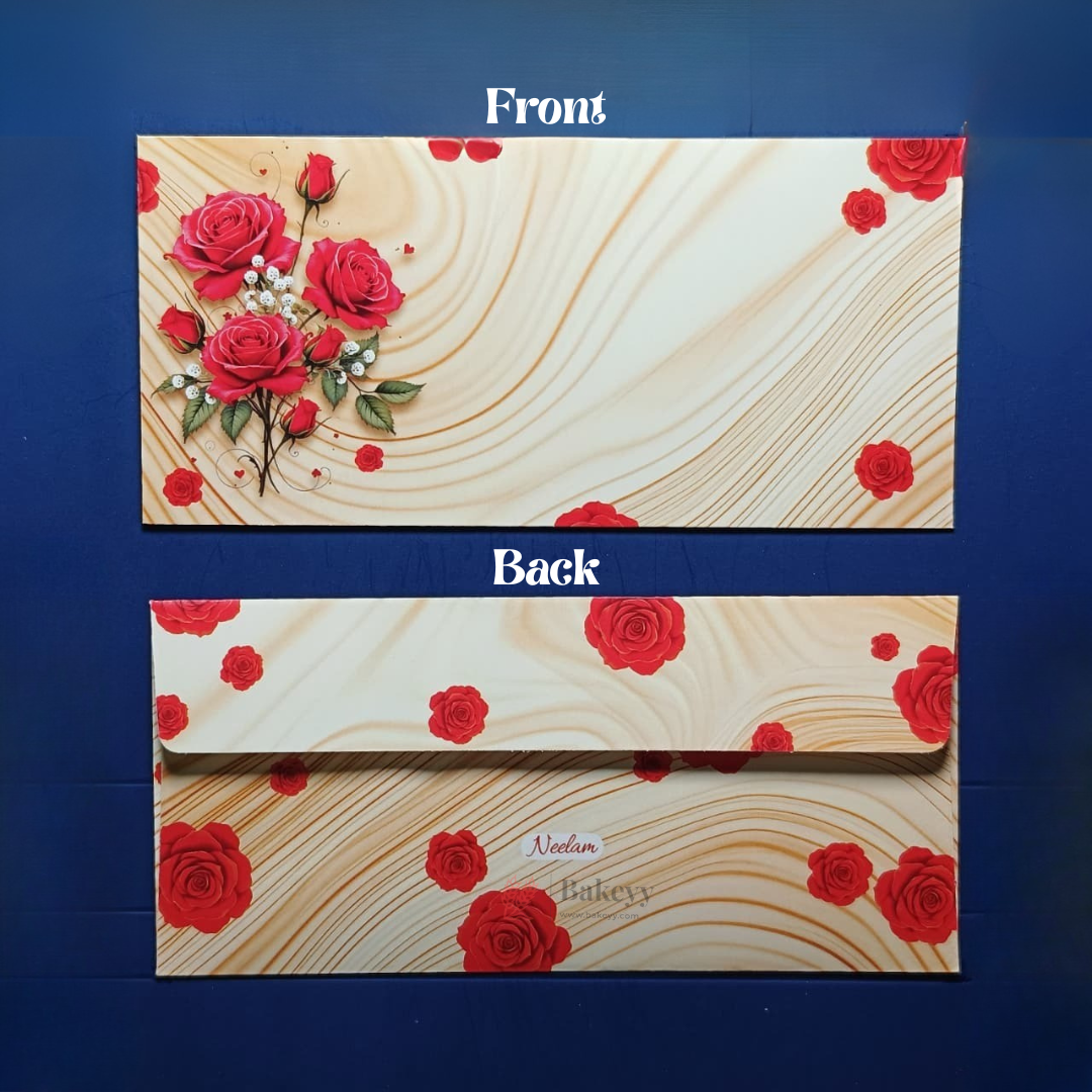 Premium Wooden Texture Floral Money Envelopes for Wedding Shagun & Cash Gifting | Pack of 25