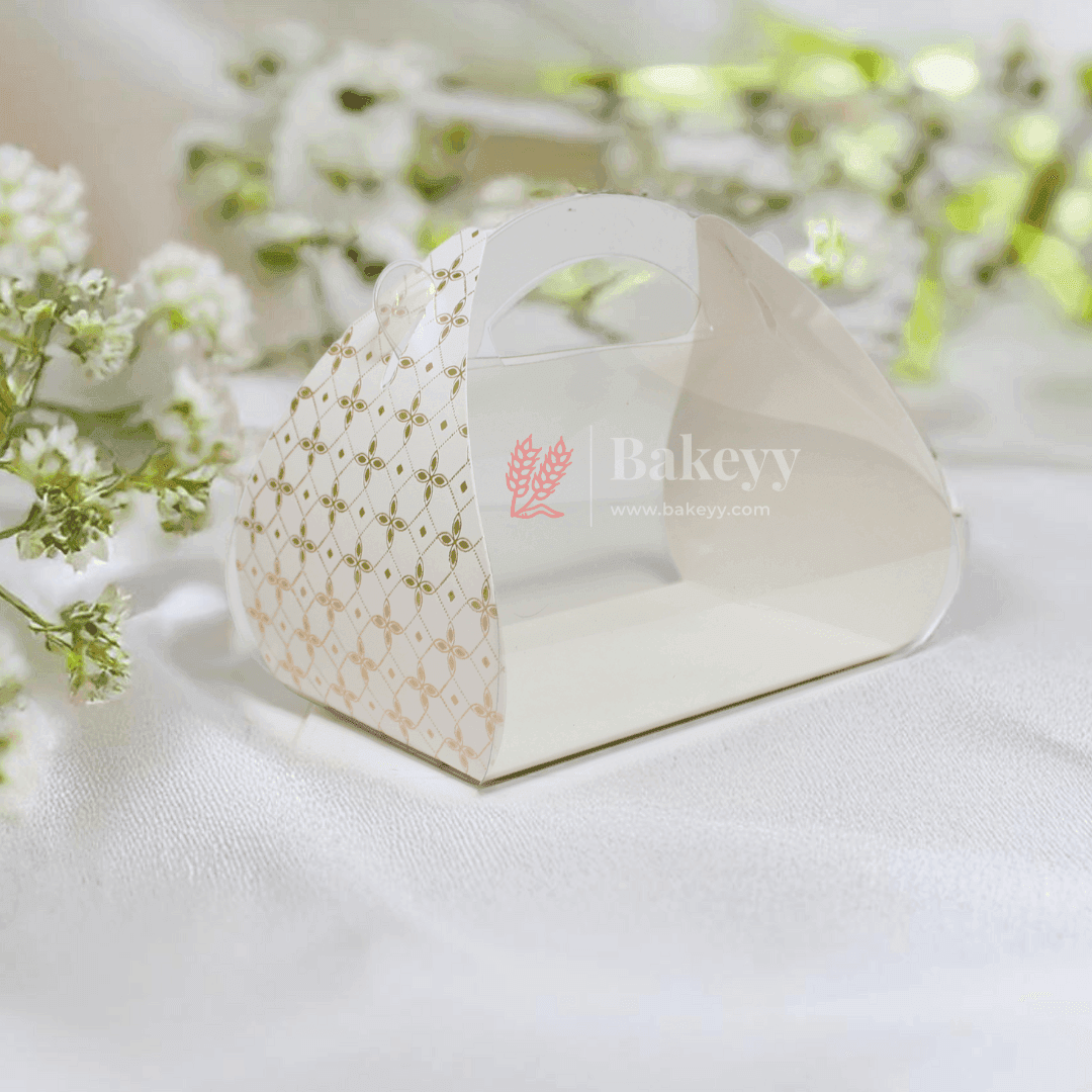 Premium Bakery Box with Handle || Elegant Design for Gifting and Packaging || Pack of 10 || - Bakeyy.com - India - Premium Bakery Box with Handle || Elegant Design for Gifting and Packaging || Pack of 10 || - White
