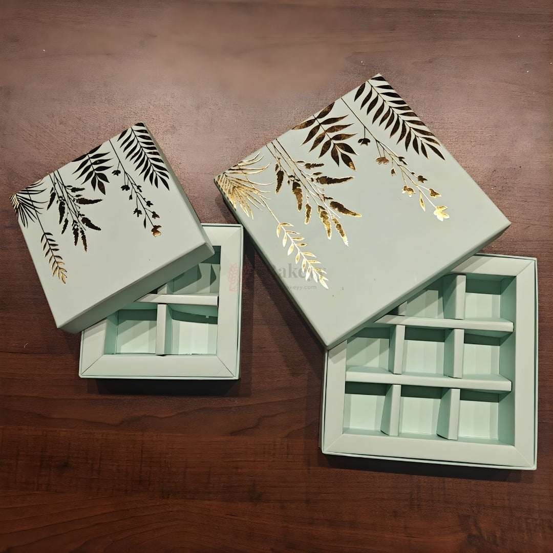 Premium Light Blue Chocolate Gift Box with Decorative Lid and Cavity Tray | Pack of 1