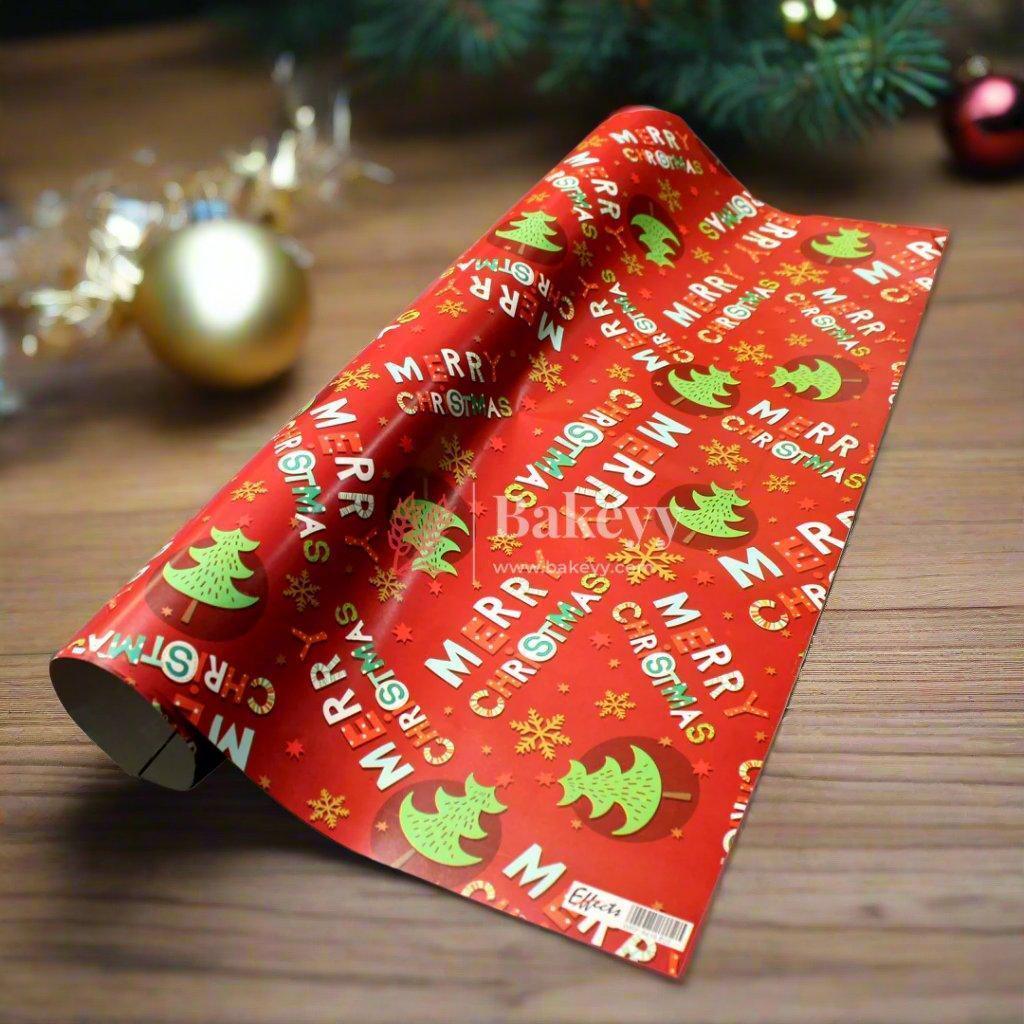 Premium Festive Christmas Wrapping Paper - Red, Blue ,White & Festive Design (Pack of 25) - Bakeyy.com - India - Premium Festive Christmas Wrapping Paper - Red, Blue ,White & Festive Design (Pack of 25) - Design 1