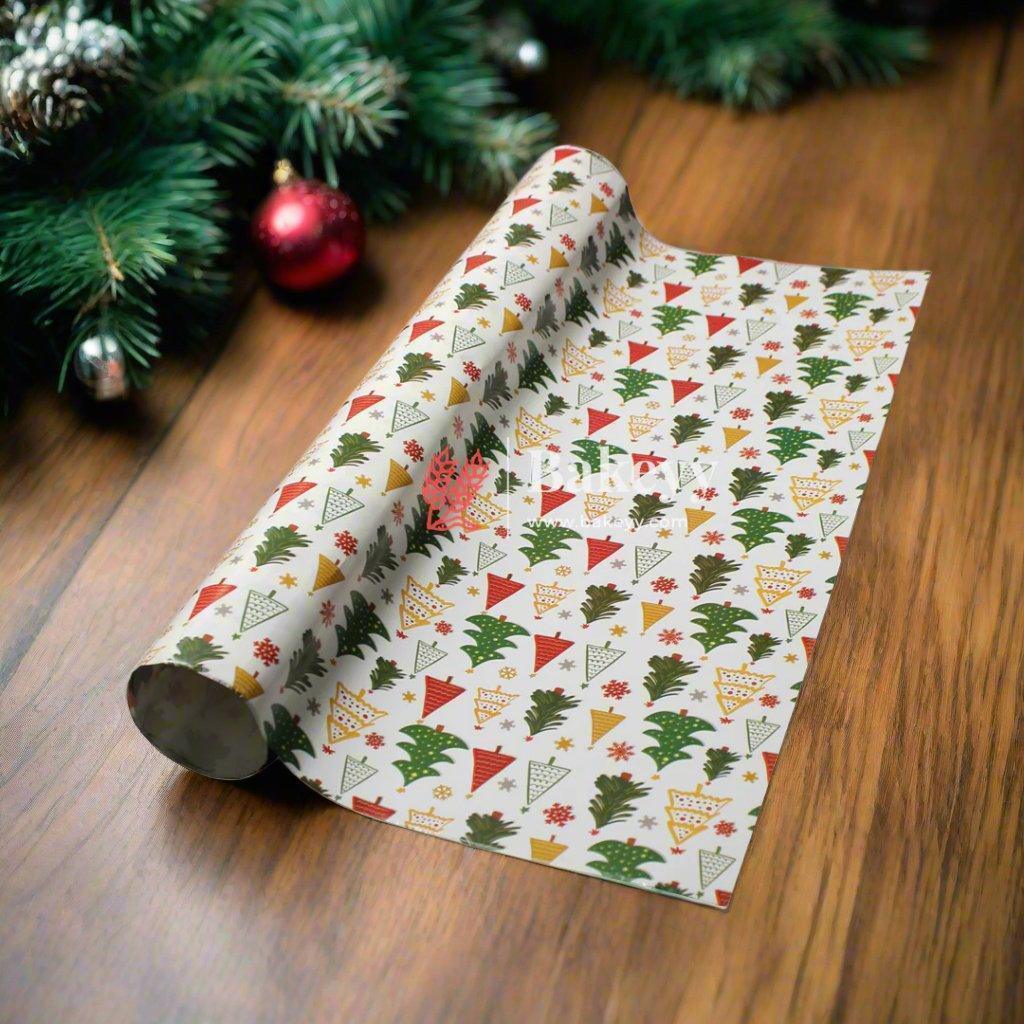 Premium Festive Christmas Wrapping Paper - Red, Blue ,White & Festive Design (Pack of 25) - Bakeyy.com - India - Premium Festive Christmas Wrapping Paper - Red, Blue ,White & Festive Design (Pack of 25) - Design 3