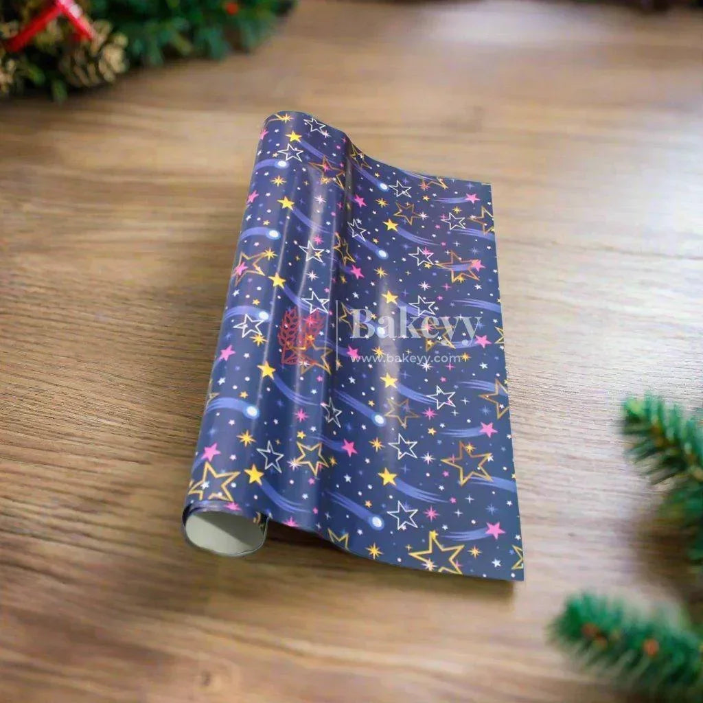 Premium Festive Christmas Wrapping Paper - Red, Blue ,White & Festive Design (Pack of 25) - Bakeyy.com - India - Premium Festive Christmas Wrapping Paper - Red, Blue ,White & Festive Design (Pack of 25) - Design 4