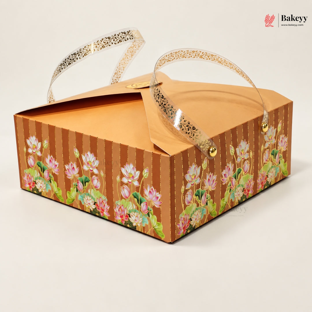 Premium Floral Printed Gift Hamper Boxes with Handle | Pack of 10