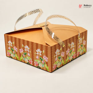 Premium Floral Printed Gift Hamper Boxes with Handle | Pack of 10