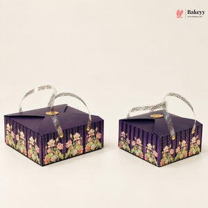 Premium Floral Printed Gift Hamper Boxes with Handle | Pack of 10