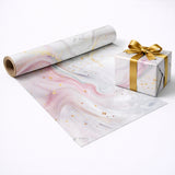 Marble Luxe Gift Wrapping Paper Sheets | Soft Pastel Swirl with Gold Accents | Set 2 | Pack of 25