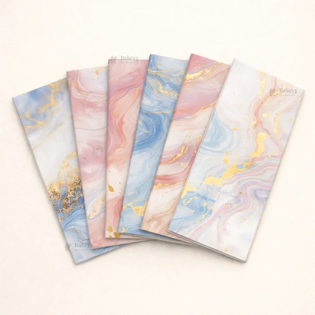 Marble Luxe Gift Wrapping Paper Sheets | Soft Pastel Swirl with Gold Accents | Set 2 | Pack of 25 - Bakeyy.com - India - Marble Luxe Gift Wrapping Paper Sheets | Soft Pastel Swirl with Gold Accents | Set 2 | Pack of 25 - Design 1 280.00