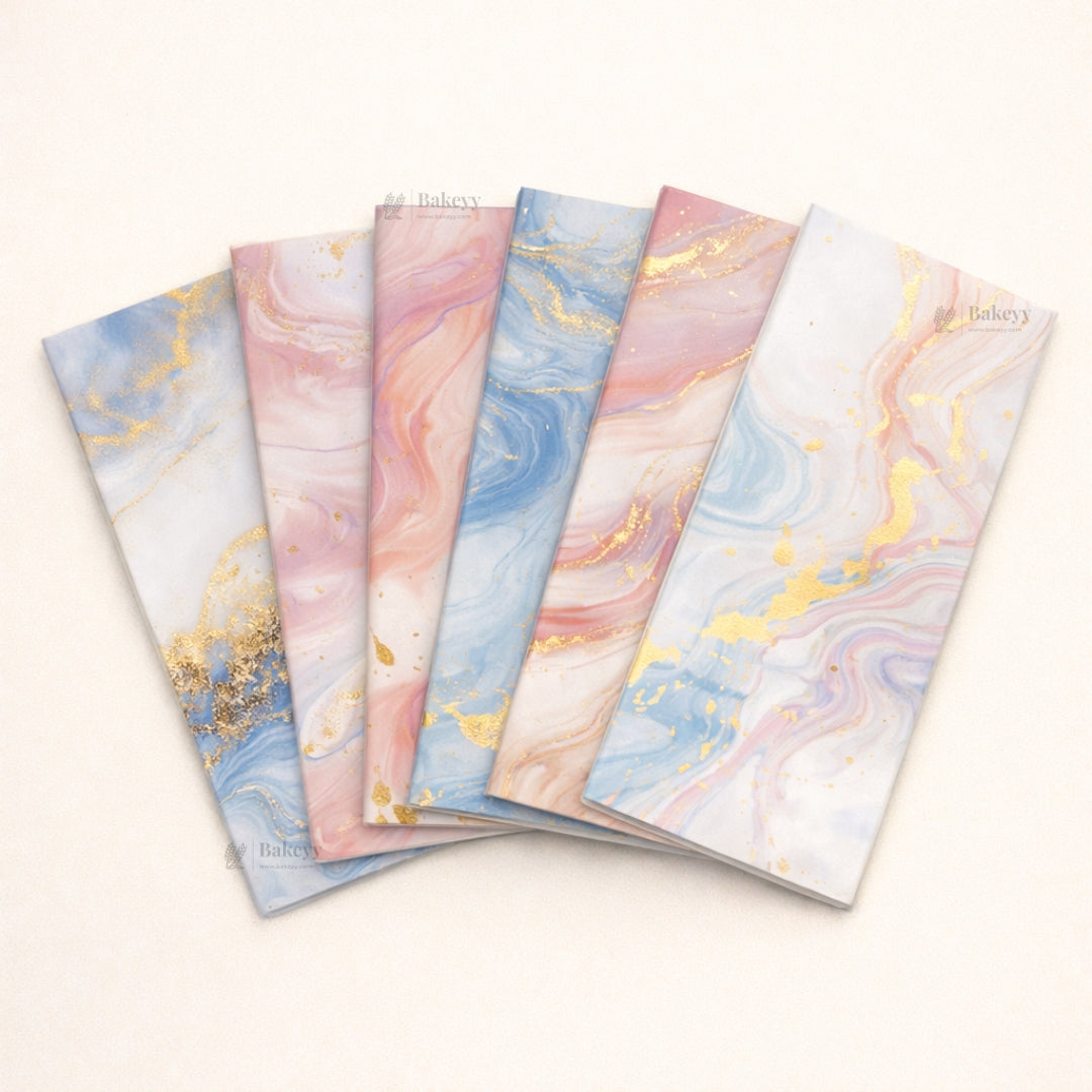 Marble Luxe Gift Wrapping Paper Sheets | Soft Pastel Swirl with Gold Accents | Set 2 | Pack of 25