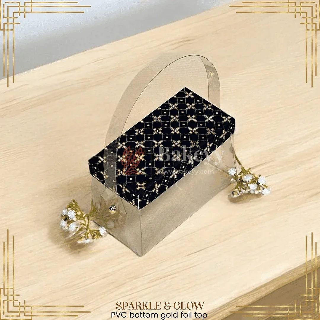 Premium PVC Box with Gold Foil Top|| 3 x 6 x 3 Inches || Pack of 10 || - Bakeyy.com - India - Premium PVC Box with Gold Foil Top|| 3 x 6 x 3 Inches || Pack of 10 || - Dark Blue