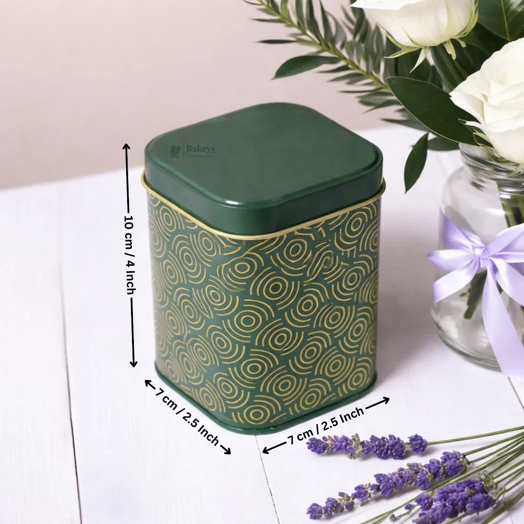 Premium Rectangle Decorative Tin Storage Containers |  Vibrant, Modern Patterns | 1 Piece