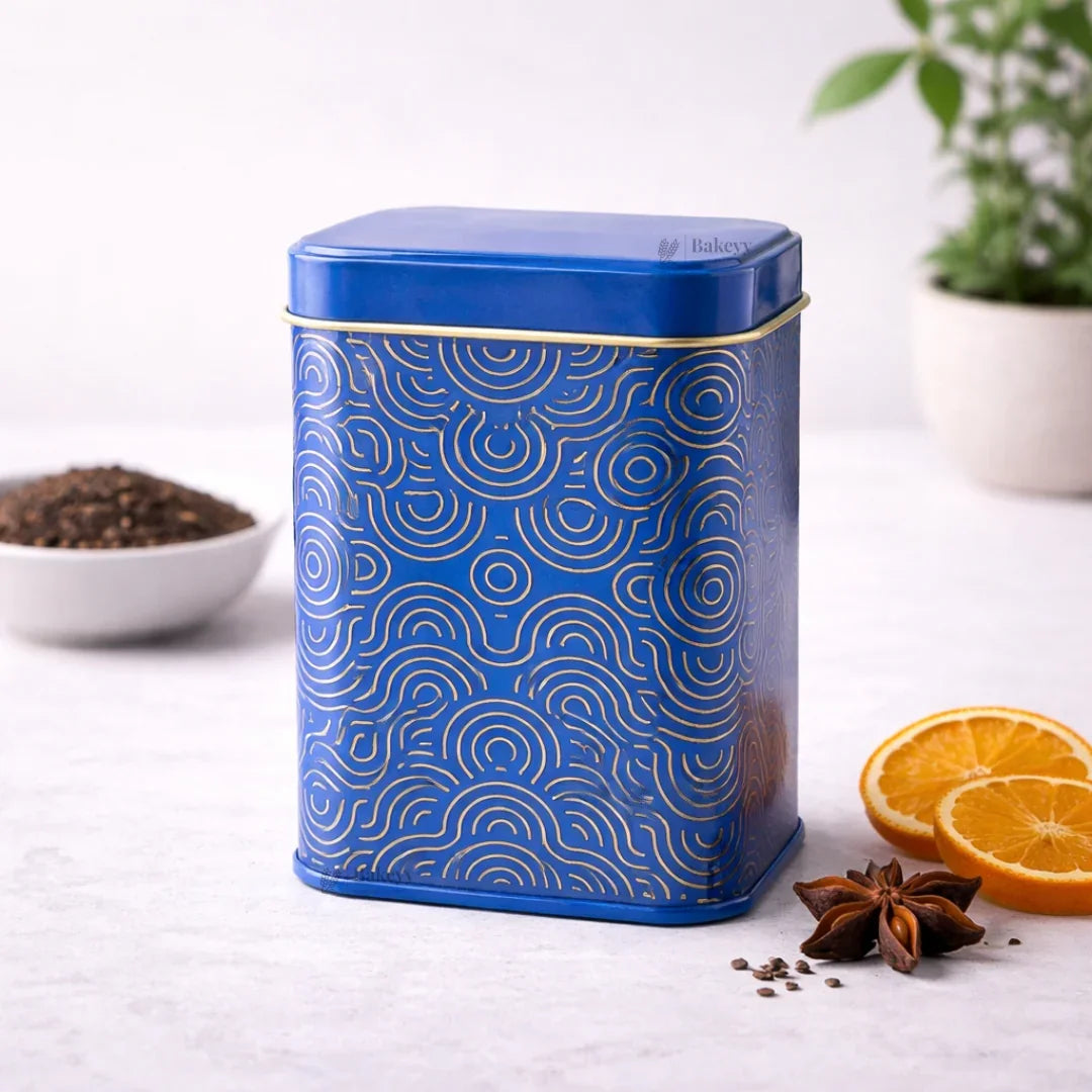 Premium Rectangle Decorative Tin Storage Containers |  Vibrant, Modern Patterns | 1 Piece