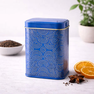 Premium Rectangle Decorative Tin Storage Containers |  Vibrant, Modern Patterns | 1 Piece