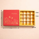 16 Cavity Hard Chocolate Box | Premium Rigid Chocolate Box with | Sliding Gift Box for Chocolates & Dry Fruits | Pack of 1