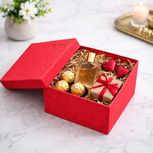 Premium Rigid Square Red Gift Box with Lid | Luxury Packaging Box for Hampers, Cakes & Gifting | Available in 3 Sizes | Pack of 1 - Bakeyy.com - India - Premium Rigid Square Red Gift Box with Lid | Luxury Packaging Box for Hampers, Cakes & Gifting | Available in 3 Sizes | Pack of 1 - Small 130.00