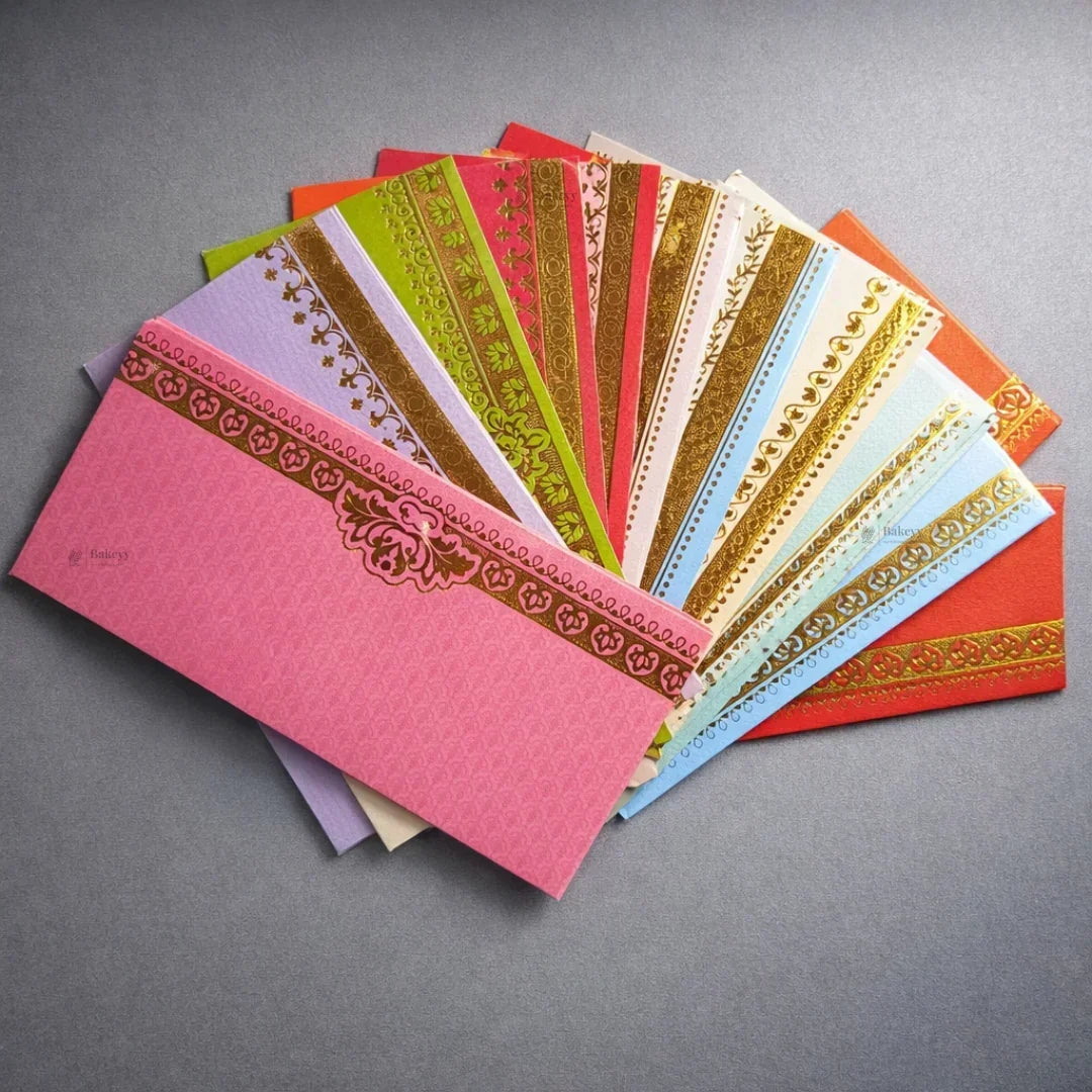 Premium Shagun Money Envelopes with Gold Foil Detailing | Festive Gift Envelopes | Multiple Designs Available | Pack of 25 - Bakeyy.com - India - Premium Shagun Money Envelopes with Gold Foil Detailing | Festive Gift Envelopes | Multiple Designs Available | Pack of 25 - Design 1 110.00