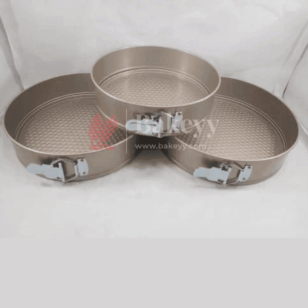 Premium Springform Cake Pan Set - 3 Pieces (Non-Stick, Leak-Proof) - Bakeyy.com - India - Premium Springform Cake Pan Set - 3 Pieces (Non-Stick, Leak-Proof) - Default Title