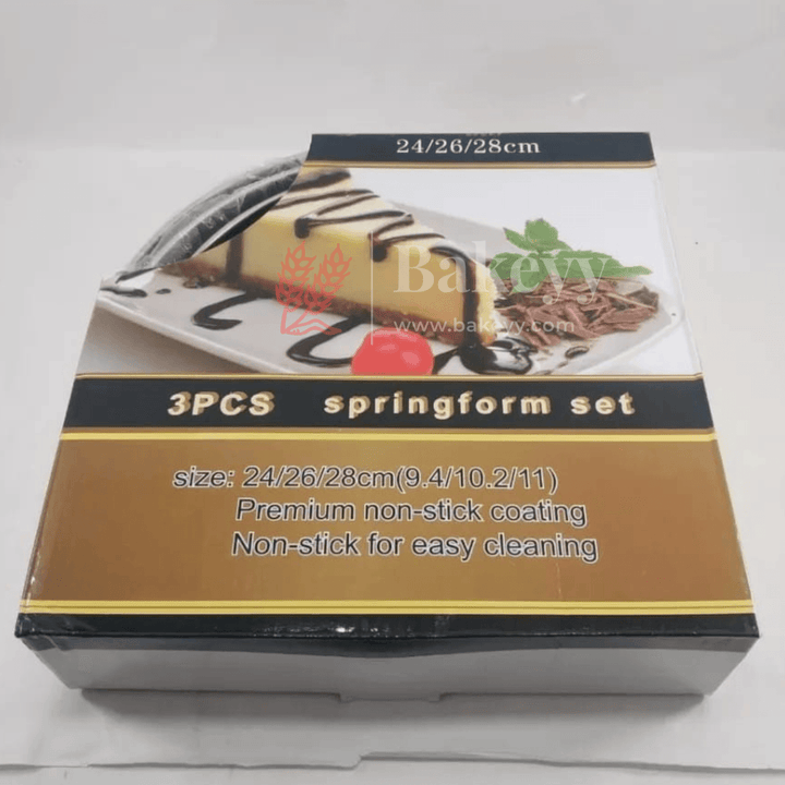 Premium Springform Cake Pan Set - 3 Pieces (Non-Stick, Leak-Proof) - Bakeyy.com - India - Premium Springform Cake Pan Set - 3 Pieces (Non-Stick, Leak-Proof) - Default Title