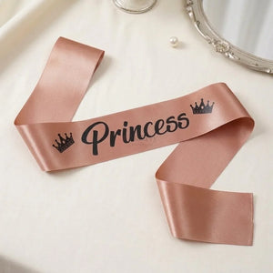 PrincessBirthdayPartySatinSashwithElegantScriptLettering_5 - Bakeyy.com