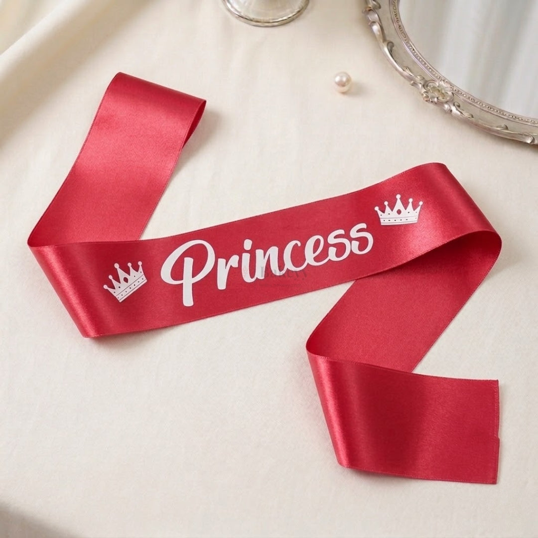 Princess Birthday Party Satin Sash with Elegant Script Lettering | Pack of 1