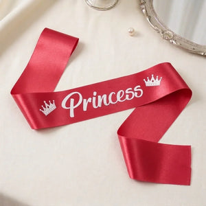PrincessBirthdayPartySatinSashwithElegantScriptLettering_7 - Bakeyy.com