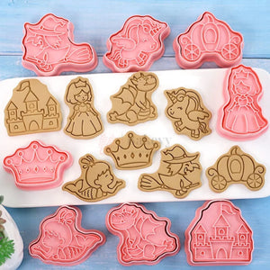 PrincessFairytaleSiliconeThemeCookieCutter_EmbosserSet8Piece_7 - Bakeyy.com