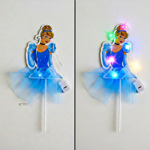 PrincessLEDCakeTopperwithNetFabricSkirtMultipleDesignsPackof1_3 - Bakeyy.com