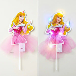 PrincessLEDCakeTopperwithNetFabricSkirtMultipleDesignsPackof1_5 - Bakeyy.com