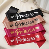 Princess Birthday Party Satin Sash with Elegant Script Lettering | Pack of 1