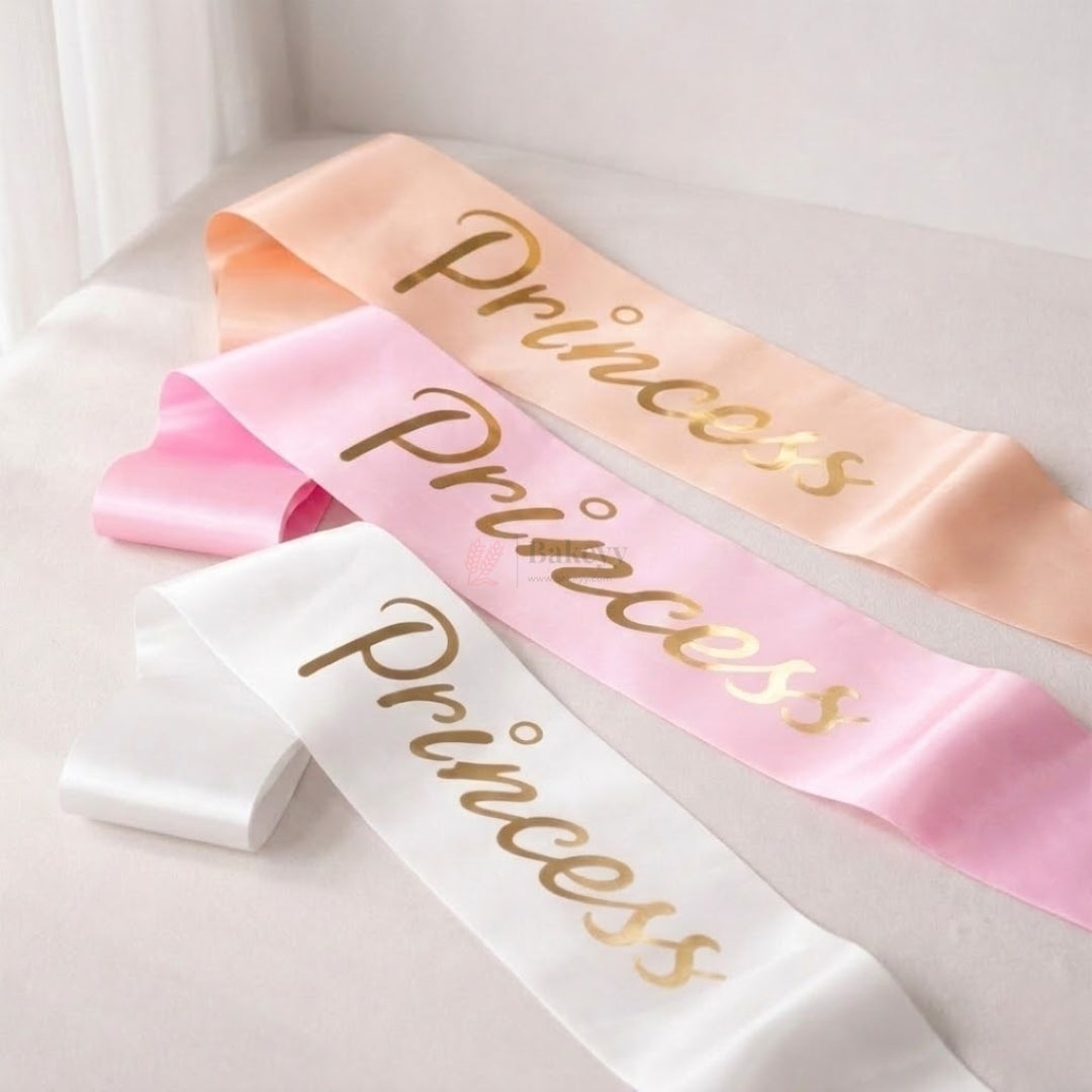 Princess Birthday Party Satin Sash with Elegant Script Lettering | Pack of 1