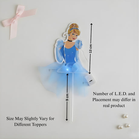 Princess LED Cake Topper with Net Fabric Skirt | Multiple Designs | Pack of 1