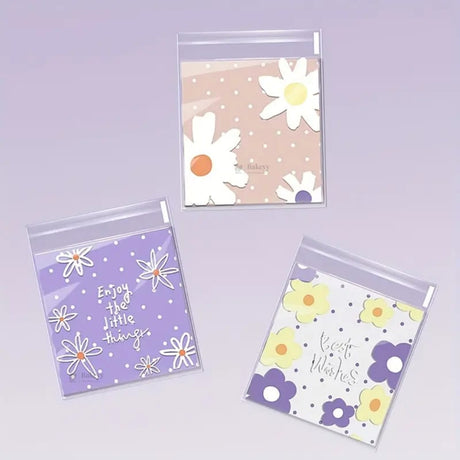 Printed Cellophane Pouch | Floral & Polka Print | Pack of 100