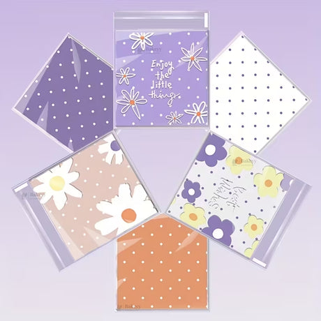 Printed Cellophane Pouch | Floral & Polka Print | Pack of 100