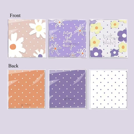 Printed Cellophane Pouch | Floral & Polka Print | Pack of 100