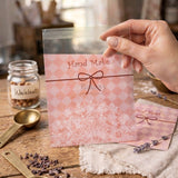 Printed Cellophane Pouch Orange Checkered Hand Made Floral Design | Pack of 100