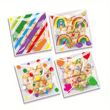 Printed Cellophane Pouch | Rainbow & Confetti Design Square Pouch | Pack of 100