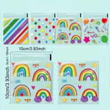 Printed Cellophane Pouch | Rainbow & Confetti Design Square Pouch | Pack of 100