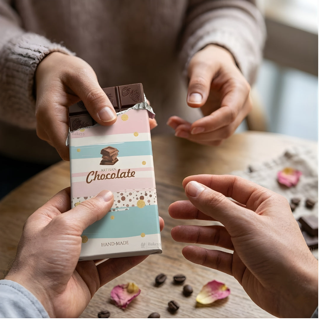 Printed Chocolate Bar Packaging Box | Decorative Chocolate Gift Box | 2 Designs Available | Pack of 50