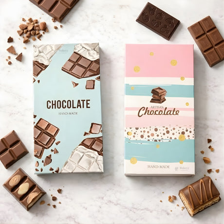 Printed Chocolate Bar Packaging Box | Decorative Chocolate Gift Box | 2 Designs Available | Pack of 50