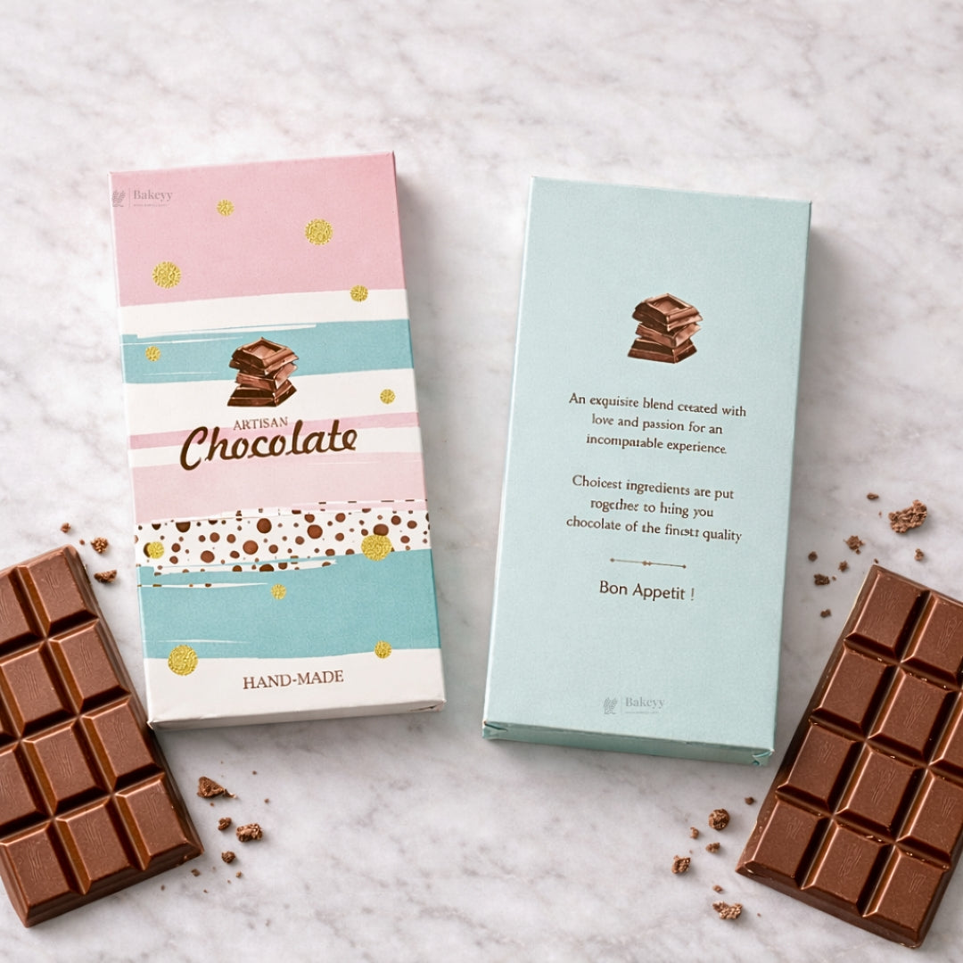 Printed Chocolate Bar Packaging Box | Decorative Chocolate Gift Box | 2 Designs Available | Pack of 50