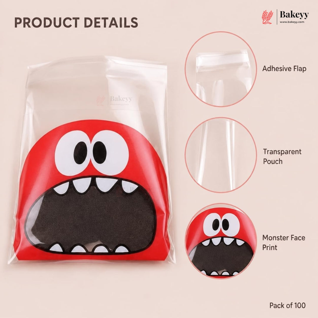 Printed Cookie Pouch with Self-Seal Flap | 3 Designs | Multiple Colours | Pack of 100