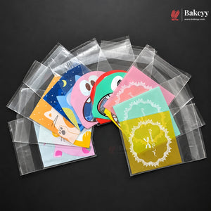 Printed Cookie Pouch with Self-Seal Flap | 3 Designs | Multiple Colours | Pack of 100