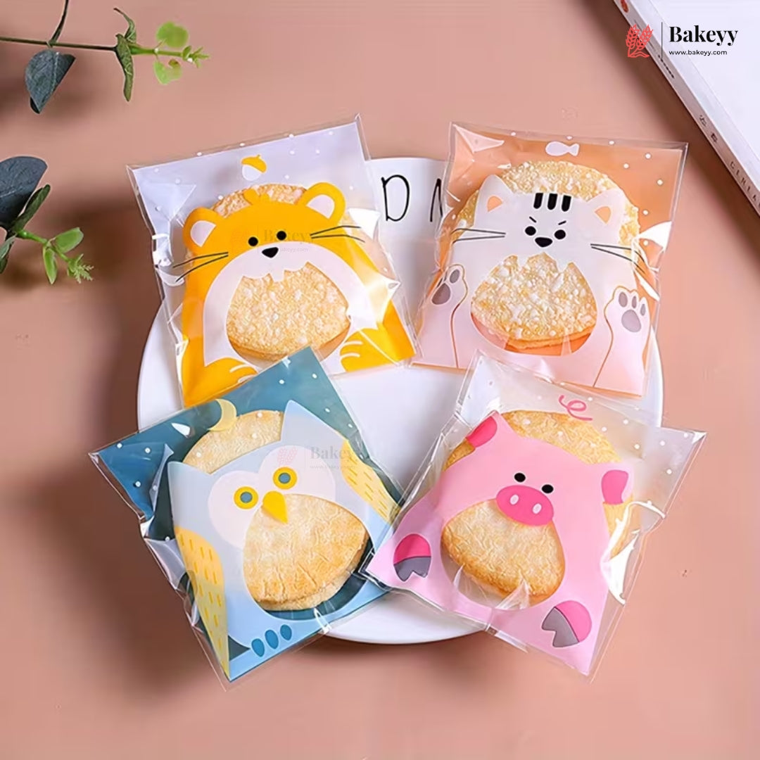 Printed Cookie Pouch with Self-Seal Flap | 3 Designs | Multiple Colours | Pack of 100