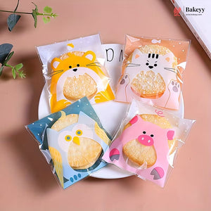 Printed Cookie Pouch with Self-Seal Flap | 3 Designs | Multiple Colours | Pack of 100