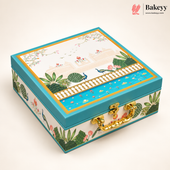 4 Jar Printed MDF Hamper Box with Handle | Multiple Designs | Pack of 1