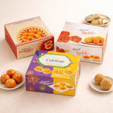 Printed Sweet Box | Decorative Mithai Packaging Box | 3 Designs Available | Pack of