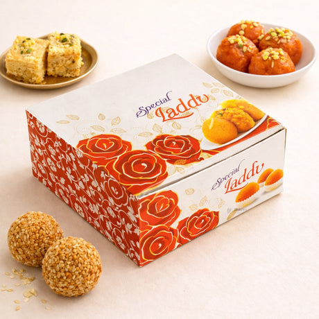Printed Sweet Box | Decorative Mithai Packaging Box | 3 Designs Available | Pack of
