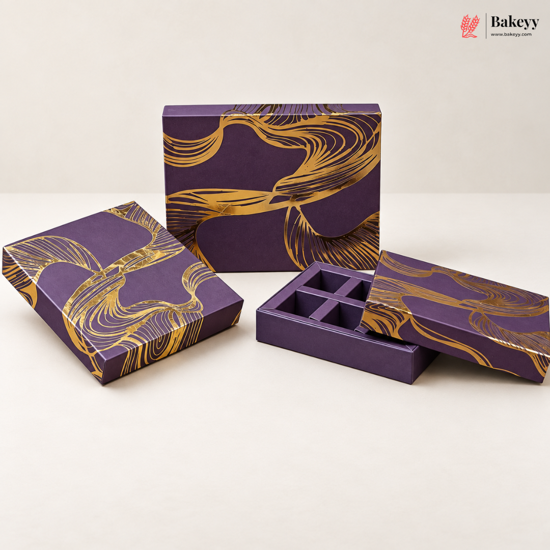 Printed Chocolate Box with Cavity Insert  | 2 Designs | Pack of 1